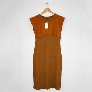 New One One Six Camel Color Elegant Dress in Woman’s Small